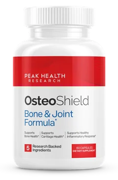Front label of the OsteoShield 60-capsule bottle